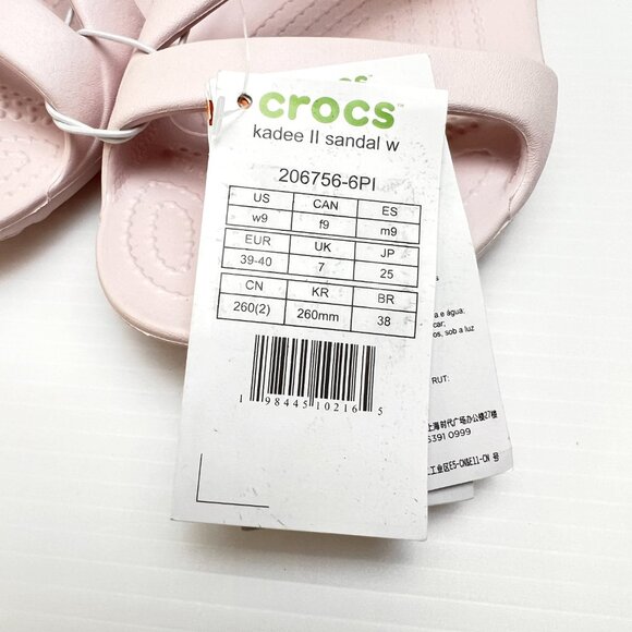 Sz 9- NWT Crocs Kadee II Iconic Comfort Z-Strap Sandals Barely Pink - Picture 12 of 15